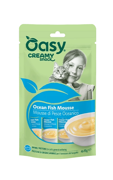 Oasy Gatto Snack Creamy Mousse Cf. (4X15) Gr Pesce Oceanico