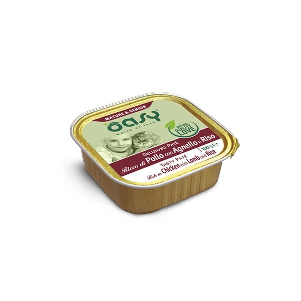 Oasy Gatto Delizioso Paté Senior Umido Pollo e Agnello 100 g