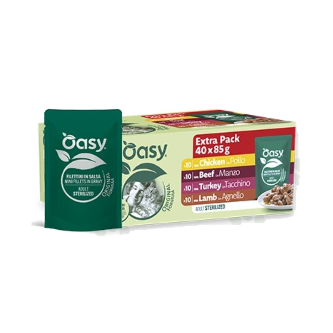 Oasy Gatto Filettini in Salsa Multipack Adult Sterilized 40x85 g