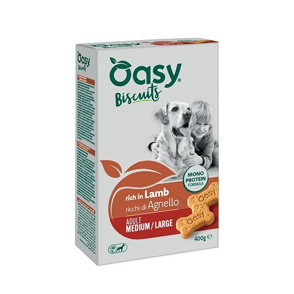 Oasy Cane Snack Monoprotein Biscuits Adult Medium/Large 400 g Agnello