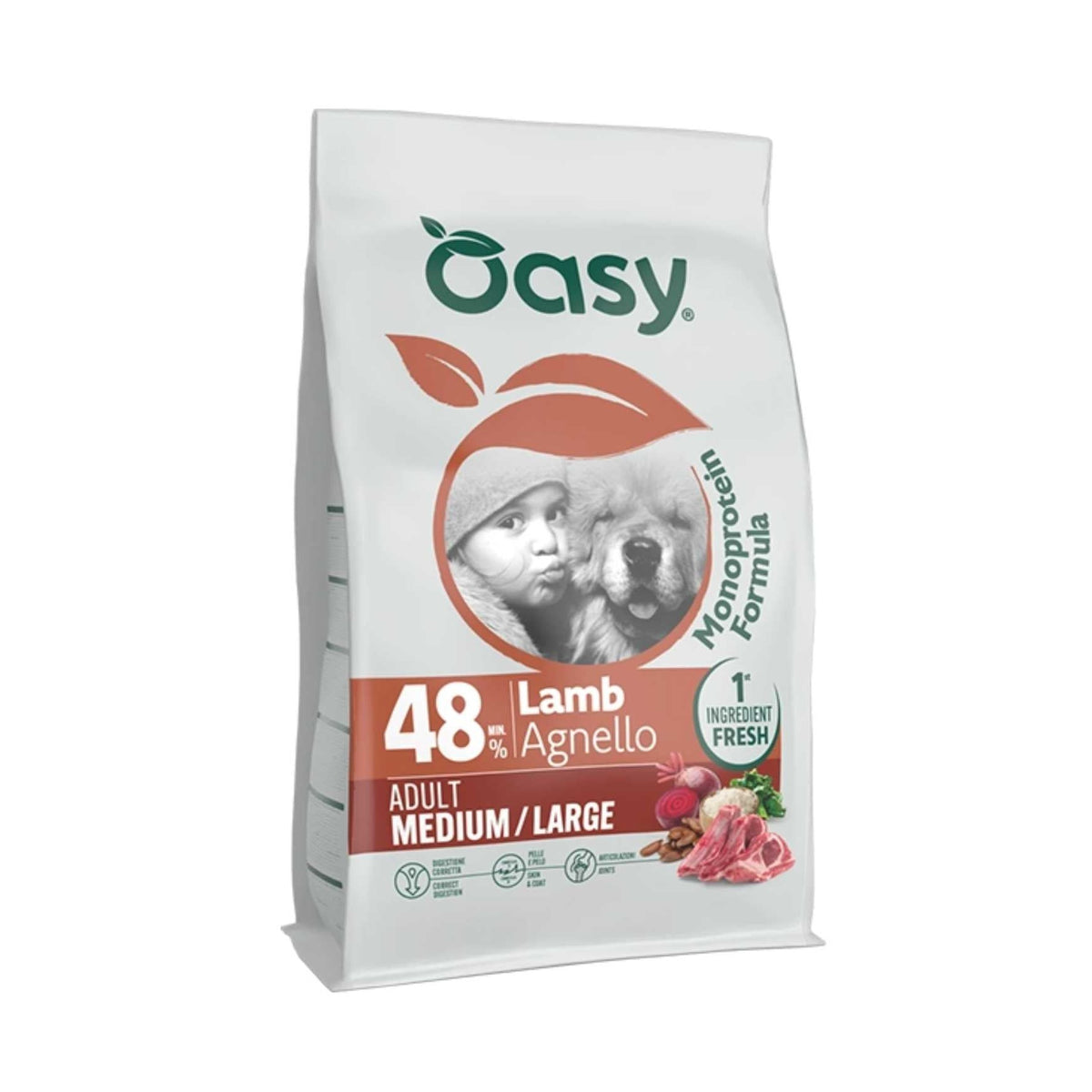 Oasy Cane Monoproteico Adult Medium/Large Agnello 2 kg