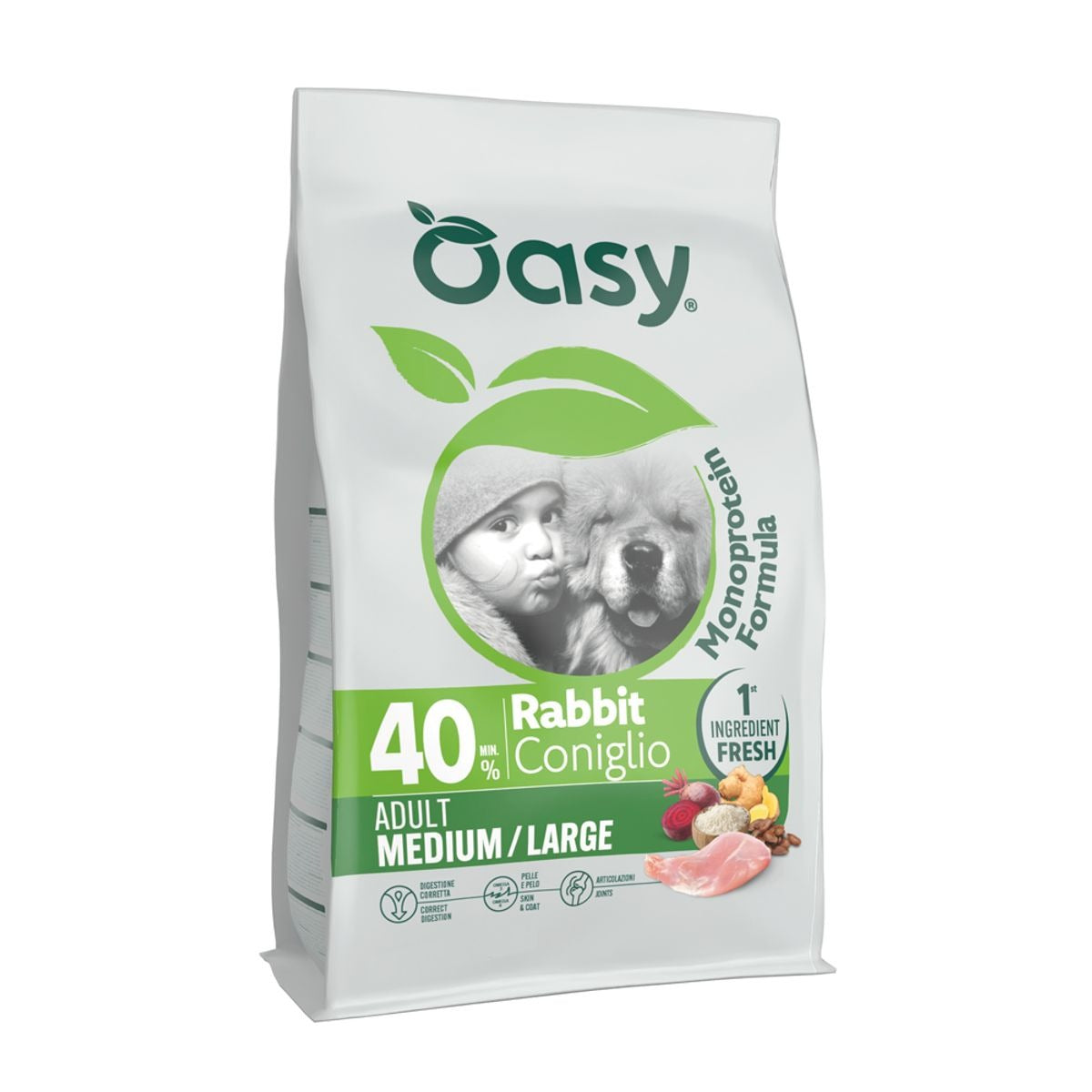 Oasy Cane Monoproteico Adult Medium/Large Coniglio 10 kg