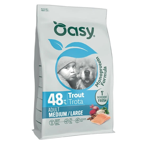 Oasy Cane Monoproteico Adult Medium/Large Trota 10 kg