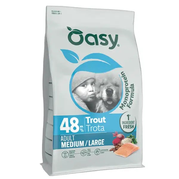 Oasy Cane Monoproteico Adult Medium/Large Trota 2 kg