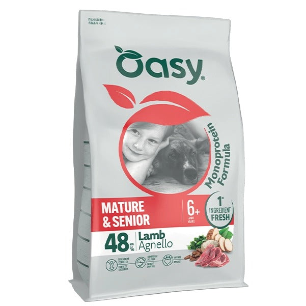 Oasy Cane Monoproteico Senior Agnello