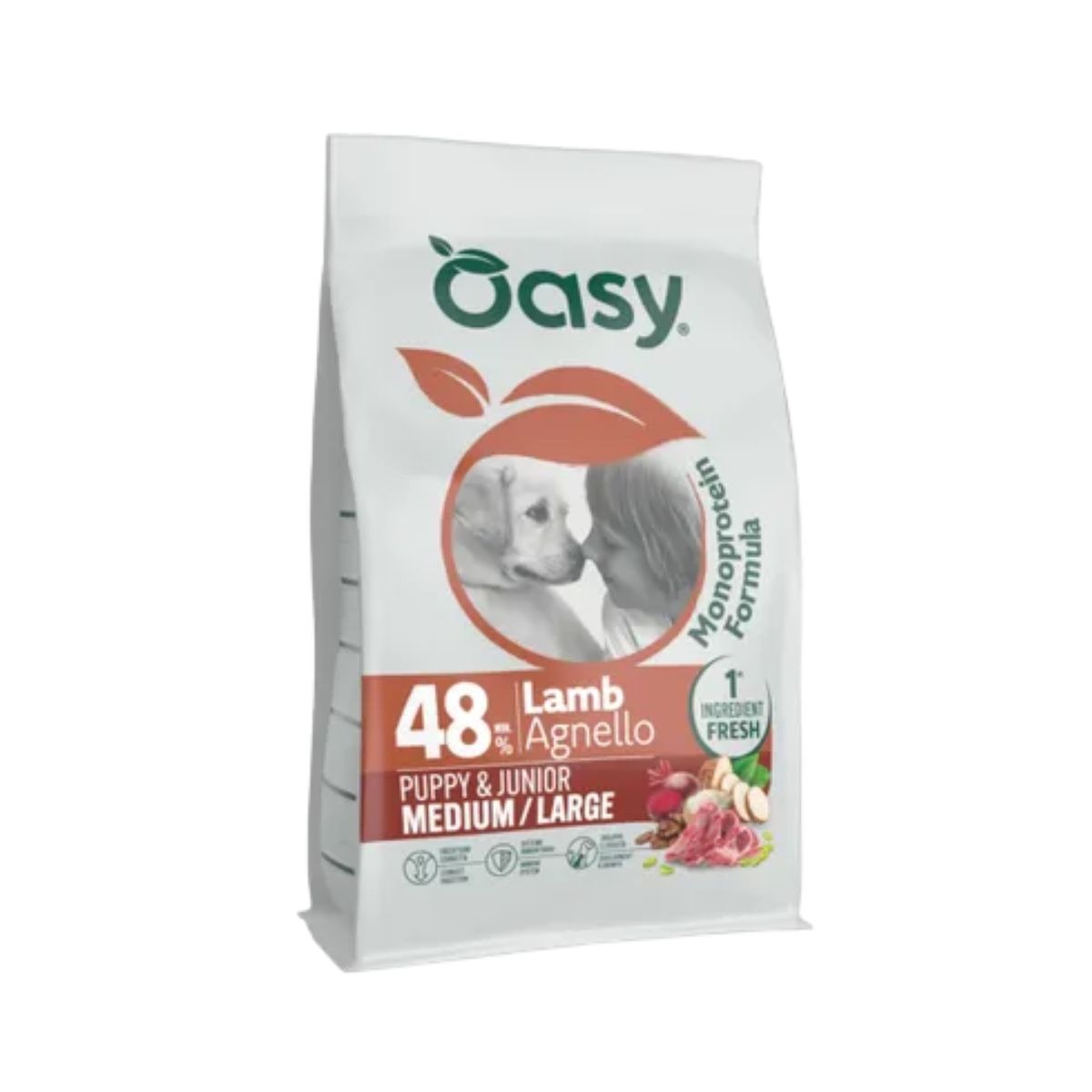 Oasy Cane Monoproteico Puppy Medium/Large Agnello