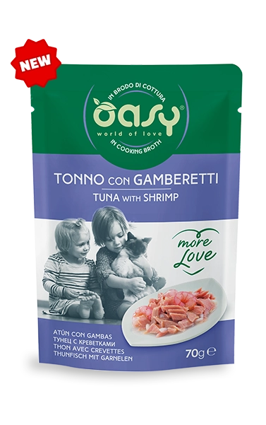 Oasy Cat More Love Busta 70G Tonno Con Gamberetti