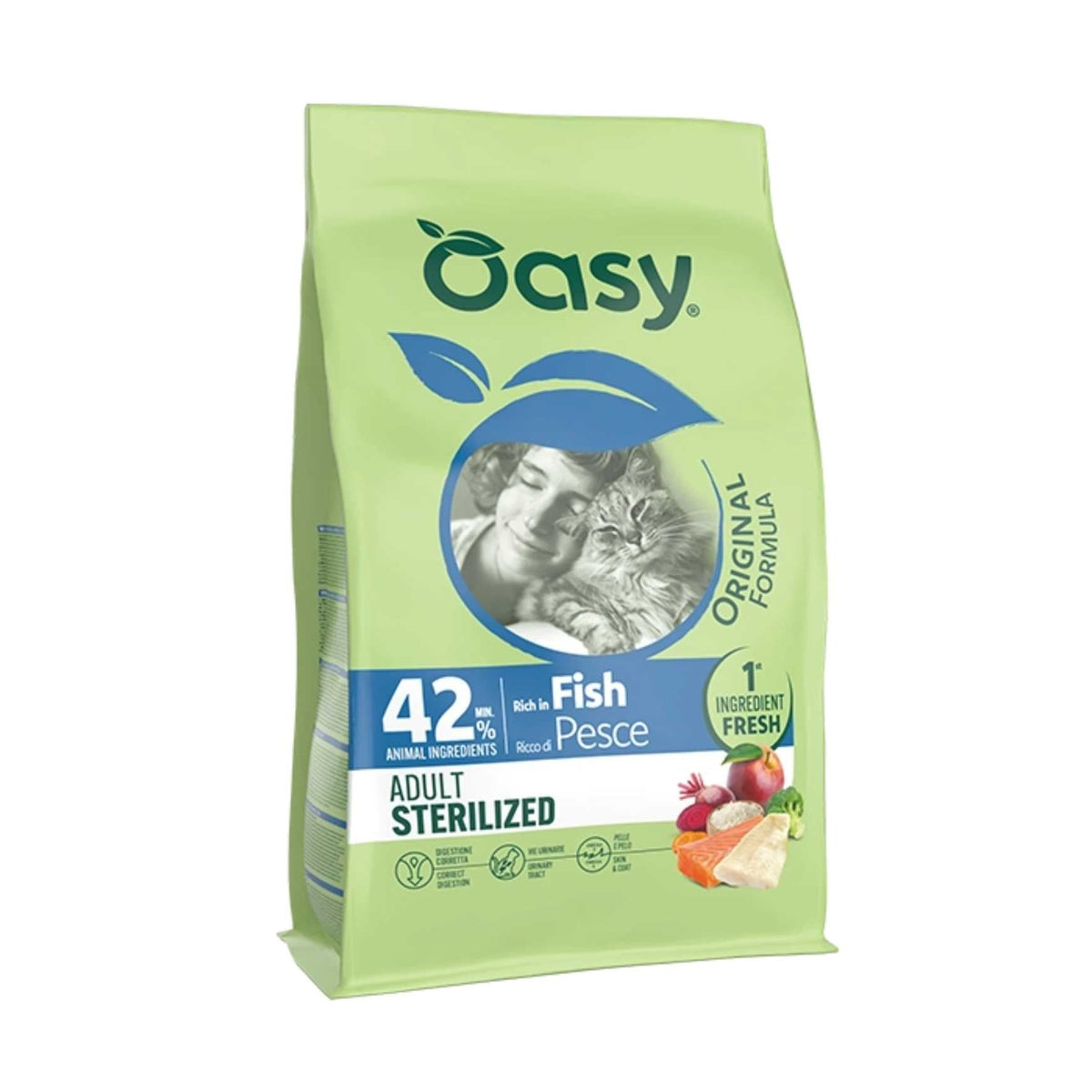 Oasy Gatto Original Adult Sterilized Pesce 1,5 kg