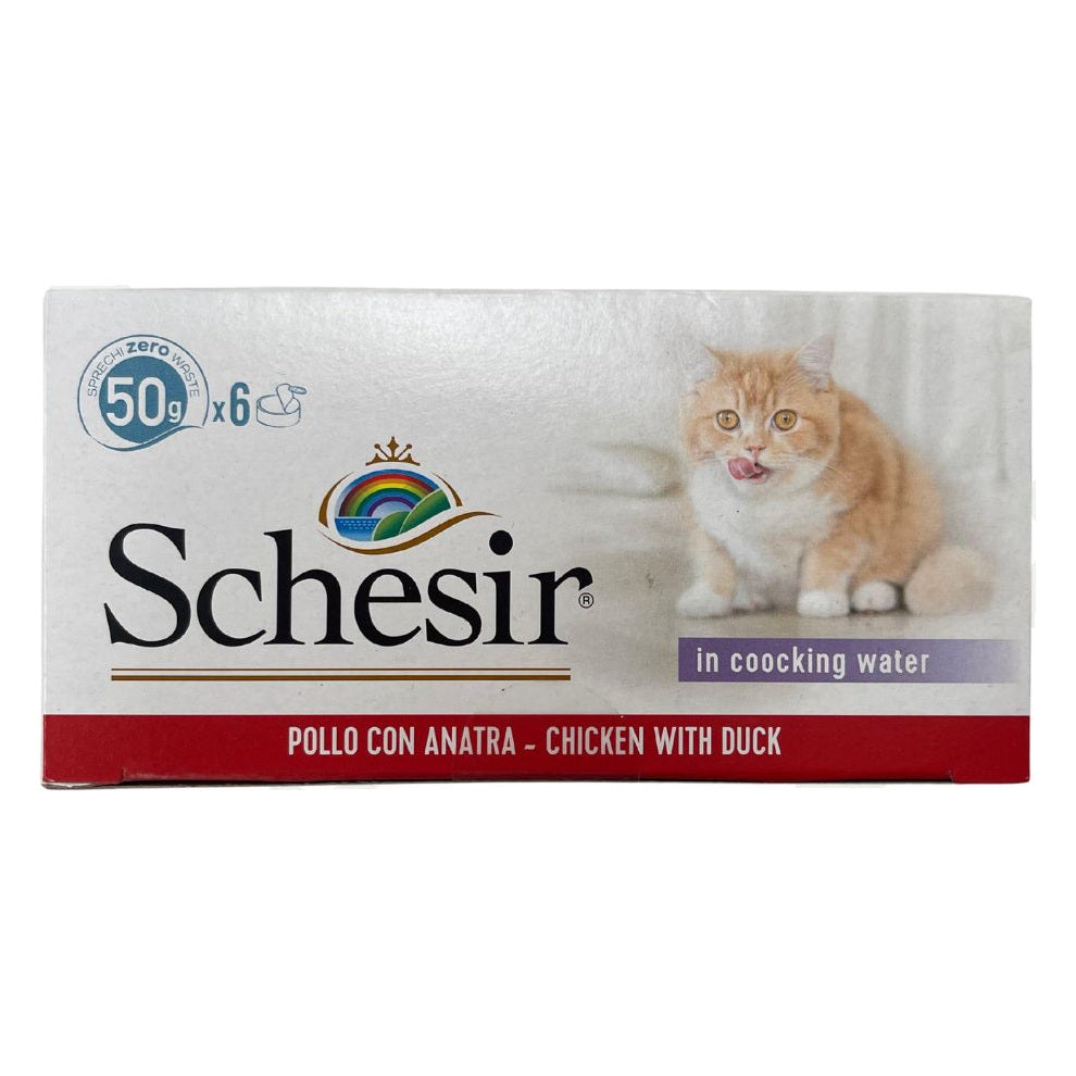 Schesir Gatto Multipack Lattina 6x50 g Pollo con Anatra