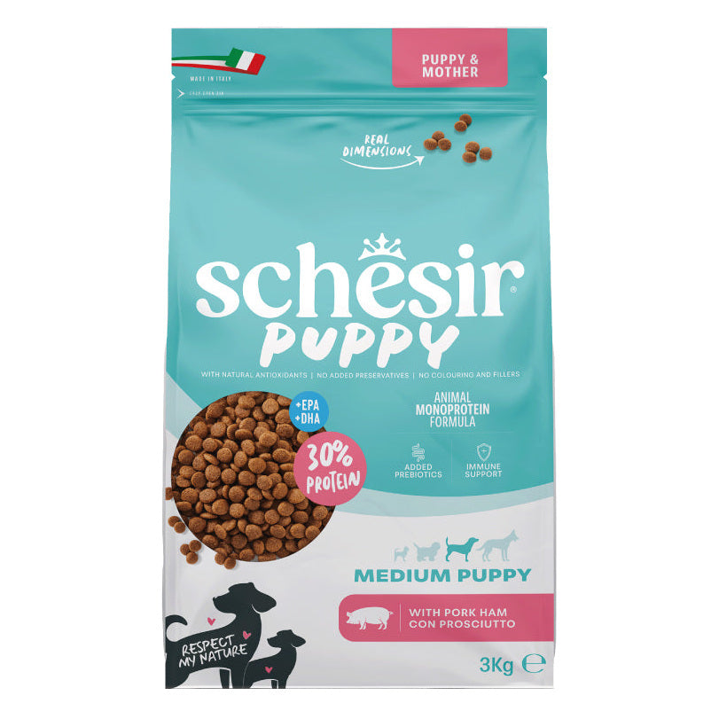 Schesir Cane Animal Monoprotein Formula Medium 3 kg Puppy Prosciutto