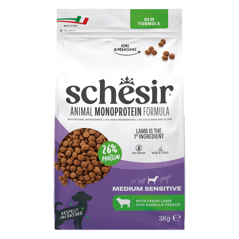 Schesir Cane Animal Monoprotein Formula Medium 3 kg Sensitive Agnello