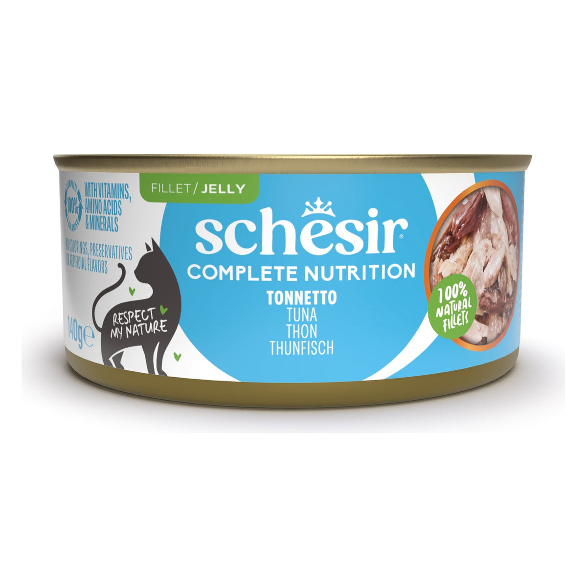 Schesir Gatto Complete Nutrition Gelatina Lattina 140 g Tonnetto