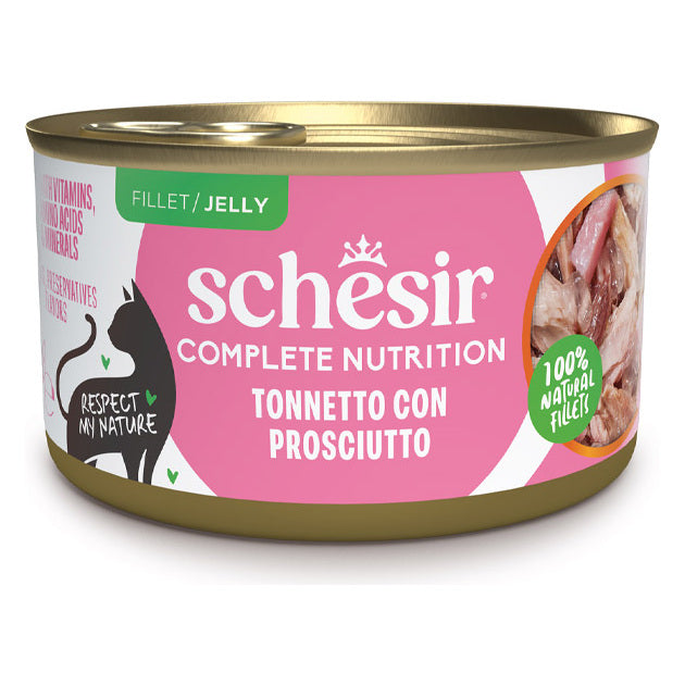 Schesir Gatto Latt. 85G Filetti In Gelatina Schesir Tonnetto con Prosciutto