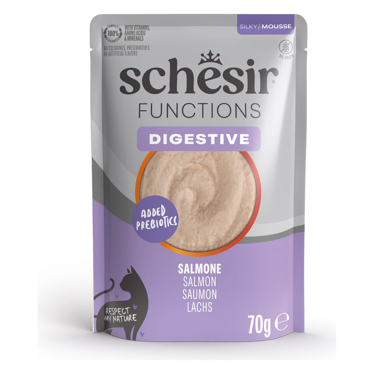 Schesir Gatto Functions Mousse Busta 70 g Digestive Salmone