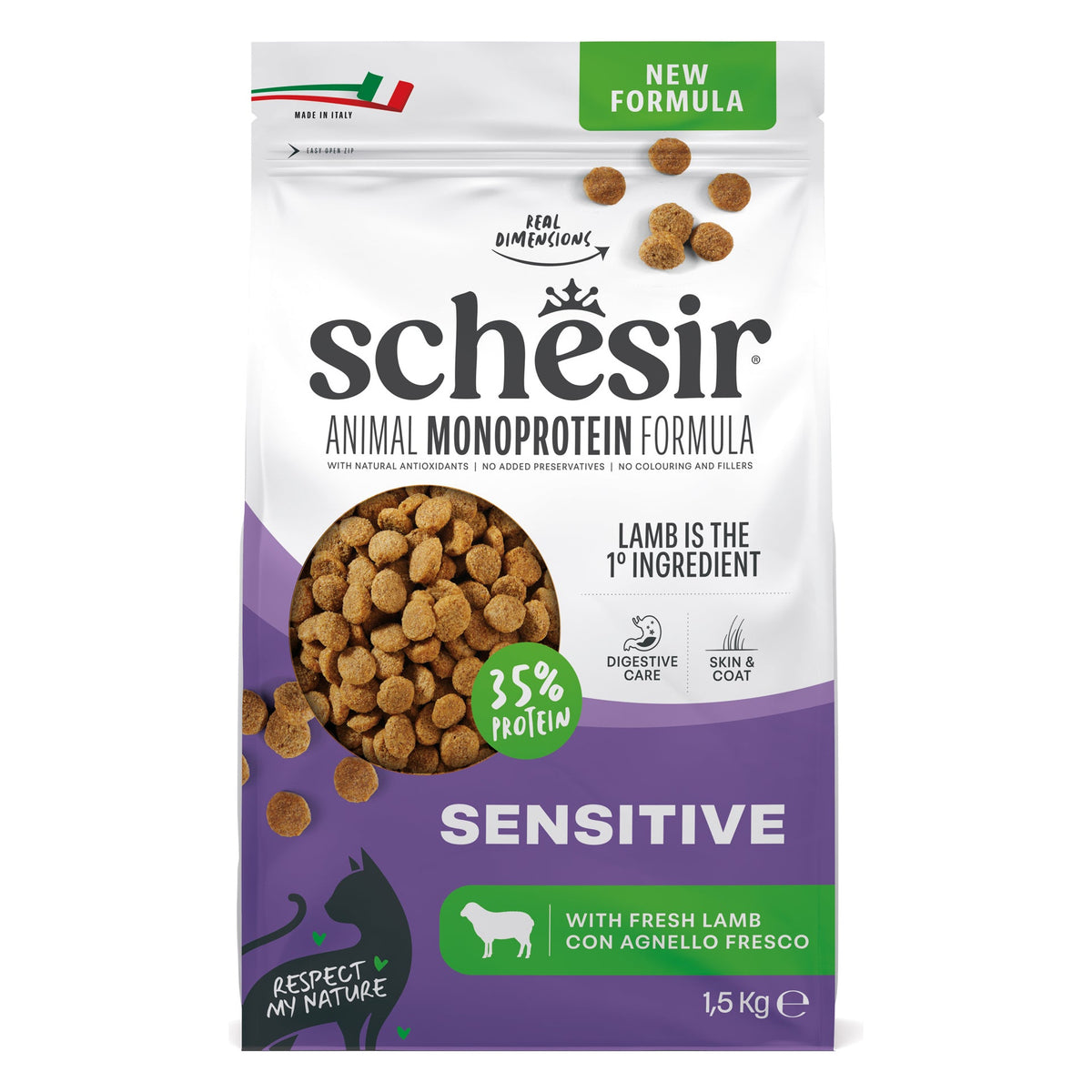 Schesir Gatto Animal Monoprotein Formula 1,5 kg Sensitive Agnello