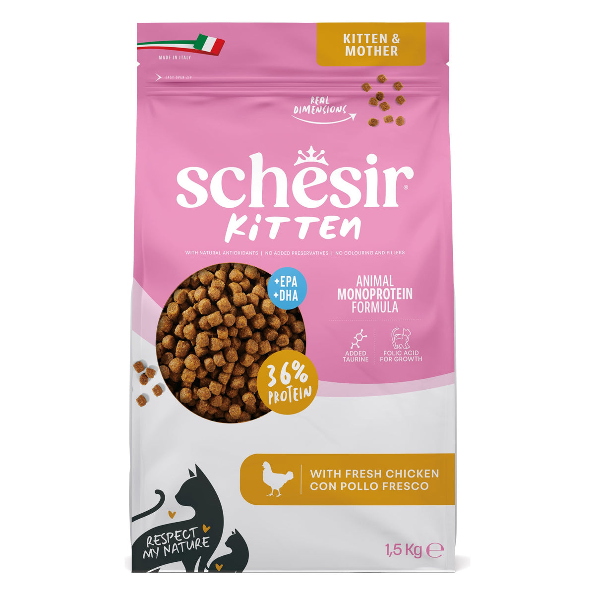 Schesir Gatto Animal Monoprotein Formula 1,5 kg Kitten Pollo