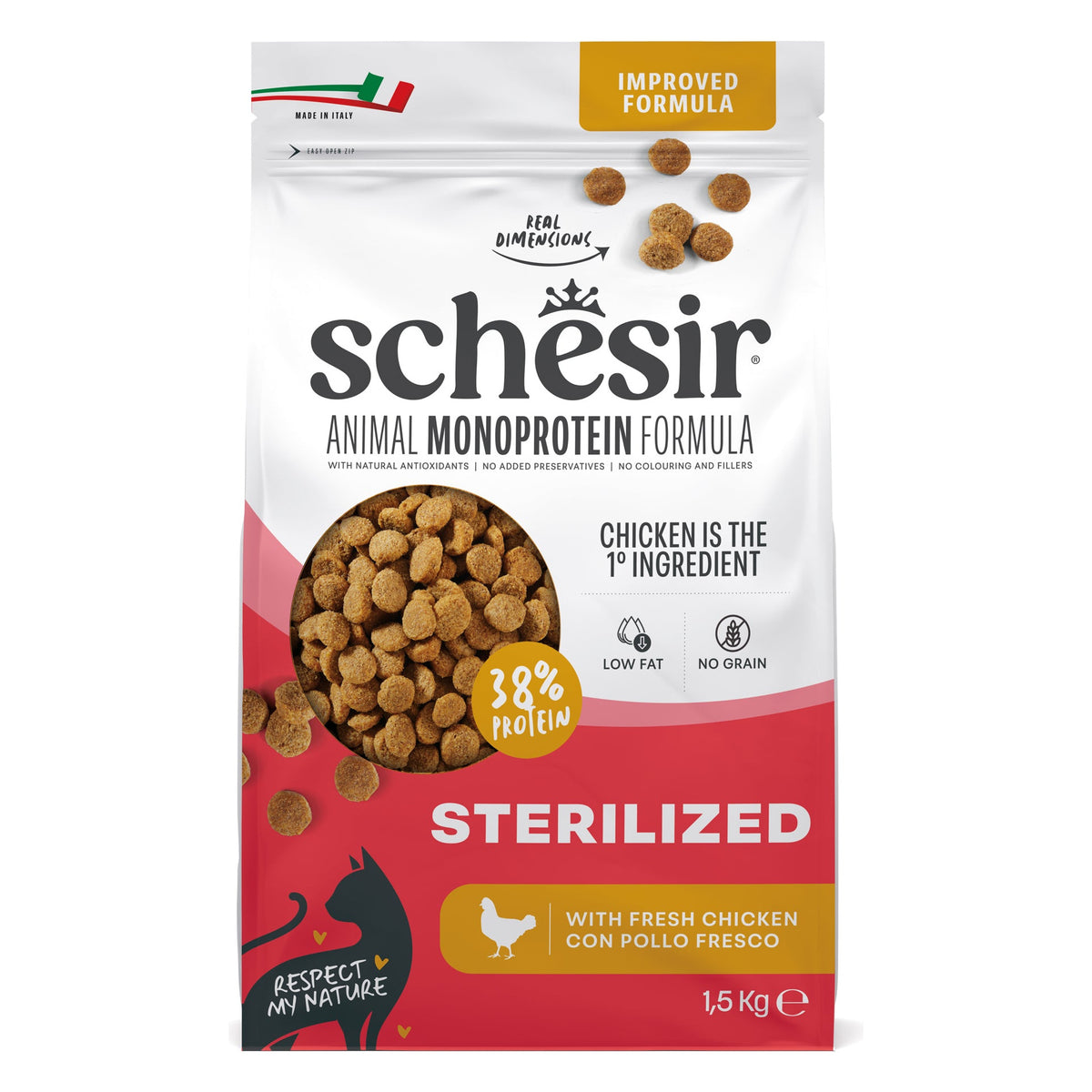 Schesir Gatto Animal Monoprotein Formula 1,5 kg Sterilized Pollo
