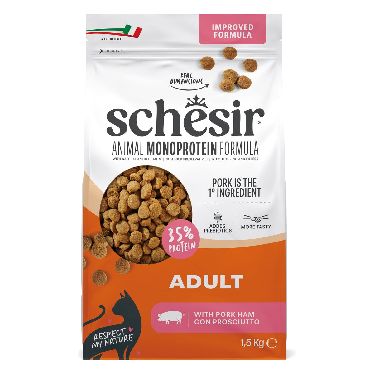 Schesir Gatto Animal Monoprotein Formula 1,5 kg Adult Prosciutto