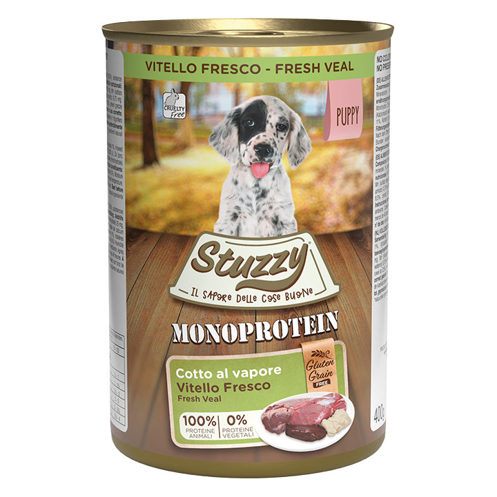 Stuzzy Cane Monoprotein Paté Lattina 400 g Puppy Vitello Fresco