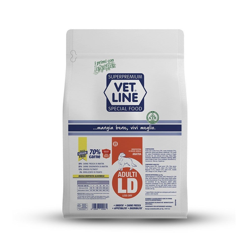 Crocchette per Cani Adulti Vet line Ld Grain Free Gusto Anatra 800 g