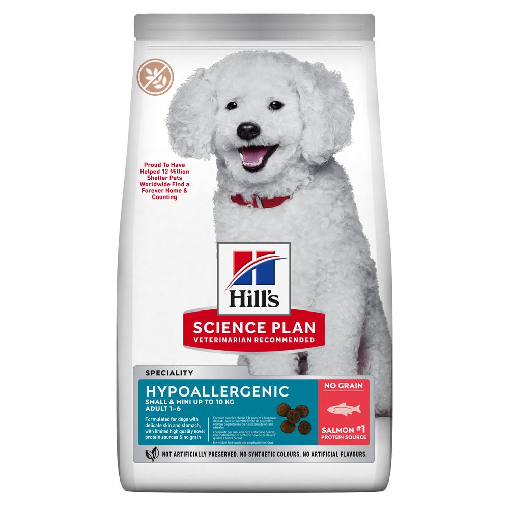 Hill's Science Plan - Hill's Science Plan Hypoallergenic Adult Small&Mini alimento secco per cani al Salmone 1.5kg - Animalmania Store