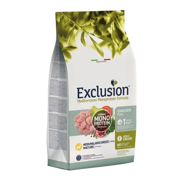 Exclusion Mediterraneo Cibo Per Cani Maturi Gusto Pollo 3Kg