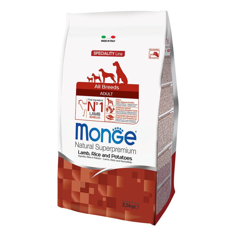 Monge - Monge Natural Superpremium Cane Adult Agnello, Riso & Patate - Animalmania Store