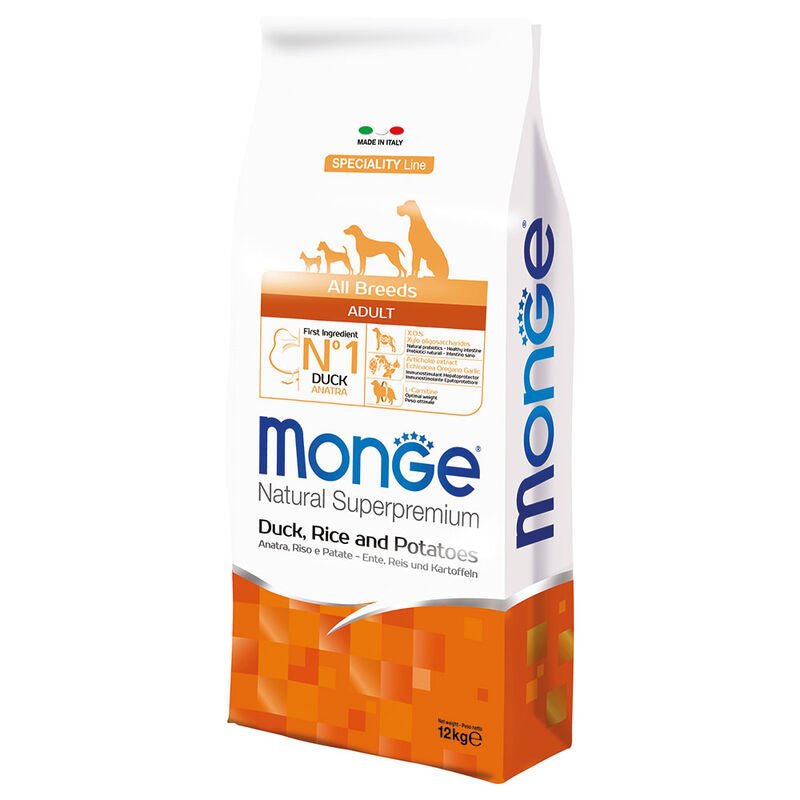 Monge - Monge Natural Superpremium Cane Adult Anatra, Riso & Patate - Animalmania Store