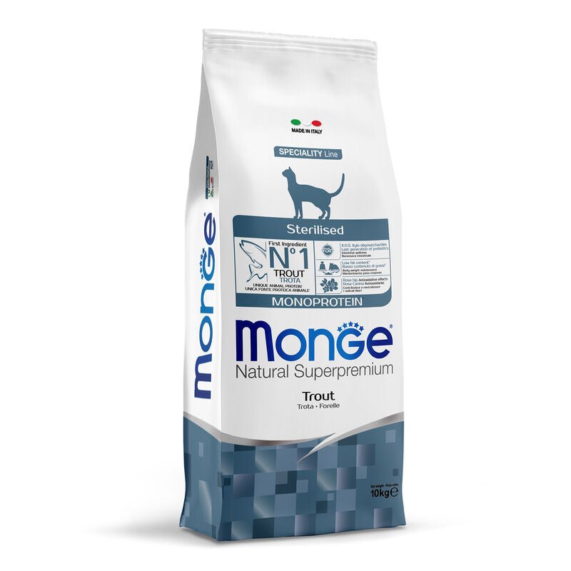 Monge - Monge Natural Superpremium Monoprotein Sterilised Gatto Adult Trota - Animalmania Store