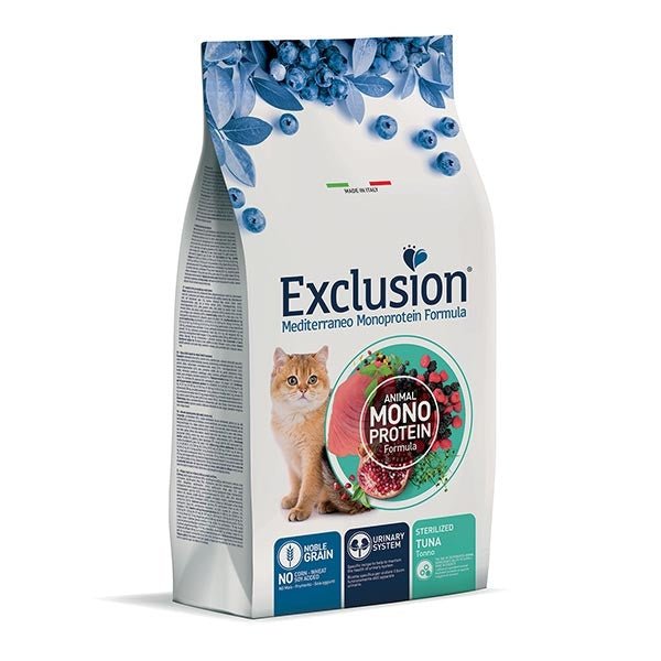 Exclusion - Exclusion Mediterraneo cibo per gatti sterilizzati gusto tonno 1,5 kg - Animalmania Store