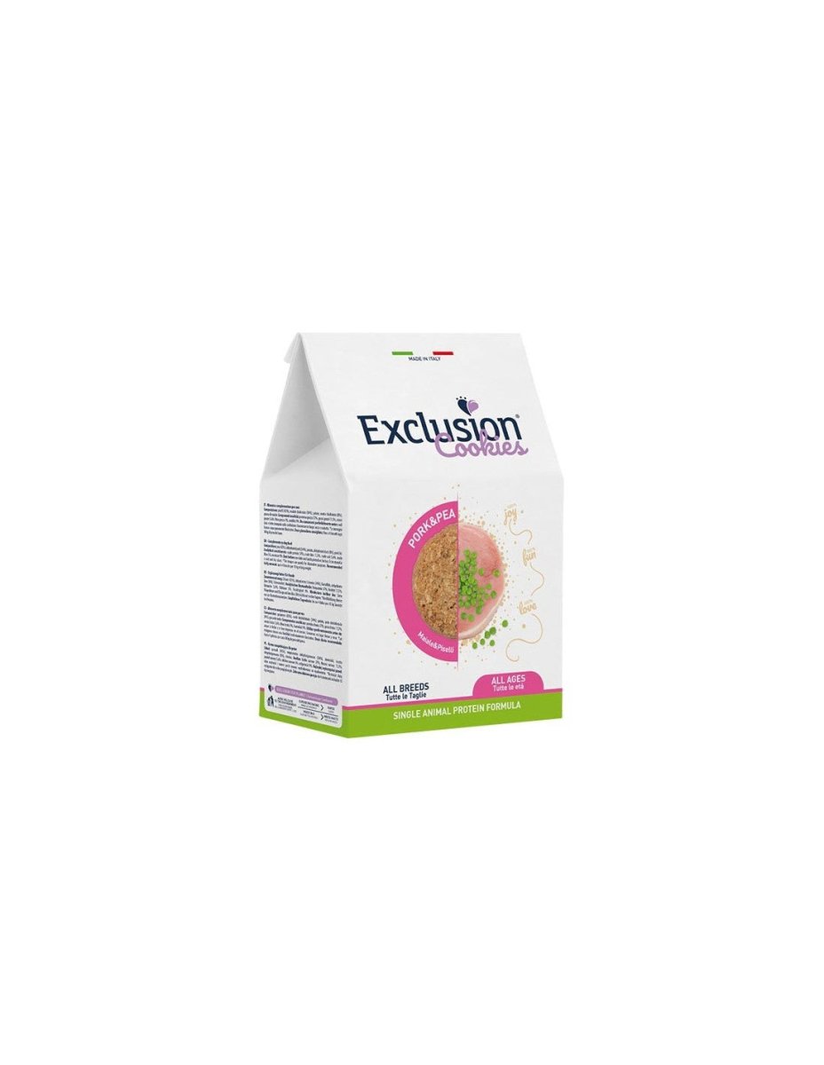 Exclusion - Exclusion Mediterraneo snack per cani adulti gusto maiale e piselli 300gr - Animalmania Store