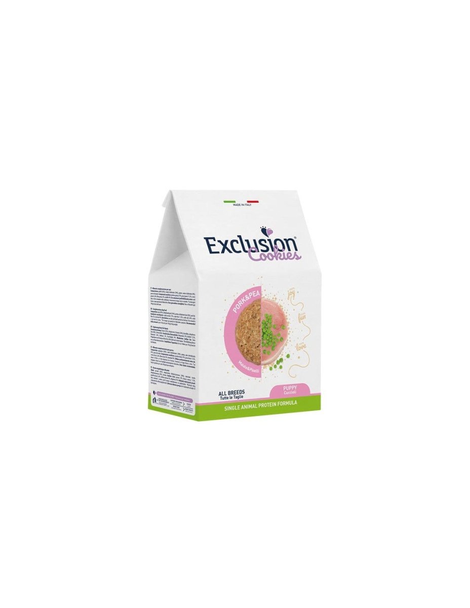 Exclusion - Exclusion Mediterraneo snack per cani cuccioli gusto maiale e piselli 300gr - Animalmania Store