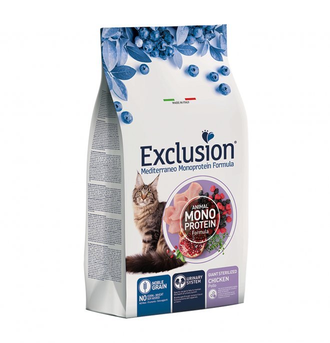Exclusion - Exclusion Mediterraneo Cibo Per Gatti Sterilizzati Taglia Grande Gusto Pollo 300Gr - Animalmania Store