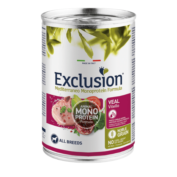 Exclusion - Exclusion Mediterraneo Cibo Per Cani Adulti Gusto Vitello 400Gr - Animalmania Store