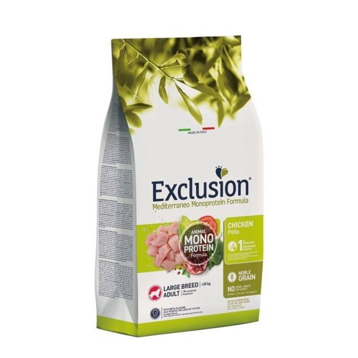 Exclusion - Exclusion Mediterraneo Cibo Per Cani Adulti Taglia Grande Gusto Pollo 12Kg - Animalmania Store