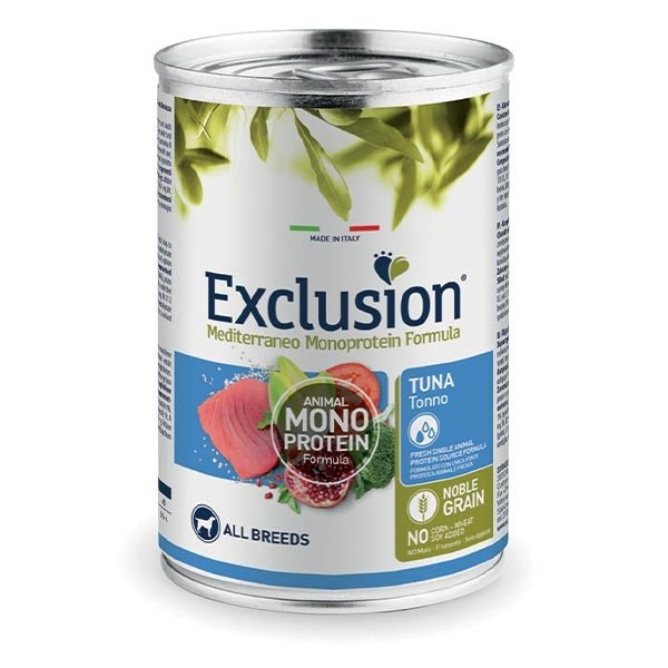 Exclusion - Exclusion Mediterraneo Cibo Per Cani Adulti Gusto Tonno 400Gr - Animalmania Store