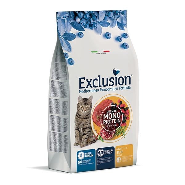 Exclusion - Exclusion Mediterraneo Cibo Per Gatti Adulti Gusto Manzo 1,5Kg - Animalmania Store