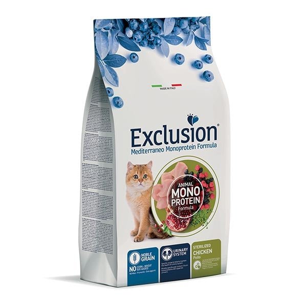 Exclusion - Exclusion Mediterraneo Cibo Per Gatti Sterilizzati Gusto Pollo 300Gr - Animalmania Store