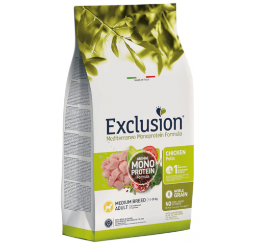 Exclusion - Exclusion Mediterraneo Cibo Per Cani Adulti Taglia Media 12Kg - Animalmania Store