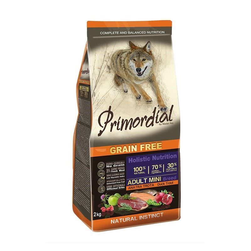 Primordial - Primordial Grain Free Cibo Per Cani Gusto Anatra E Trota 2Kg - Animalmania Store