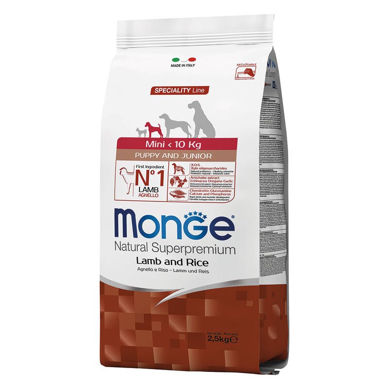 Monge - Monge Natural Superpremium Cane Puppy Mini Agnello & Riso - Animalmania Store