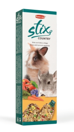 Padovan - STIX COUNTRY CONIGLIETTI Mangime complementare per conigli nani, cavie e cincillà 100g - Animalmania Store