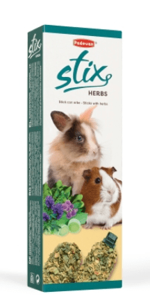 Padovan - STIX HERBS CONIGLIETTI Mangime complementare per conigli nani, cavie e cincillà 100G - Animalmania Store