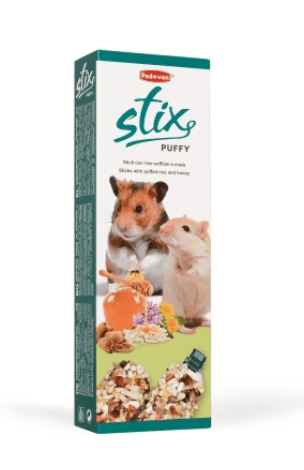 Padovan - STIX PUFFY CRICETI Mangime complementare per criceti e altri piccoli roditori 100g - Animalmania Store
