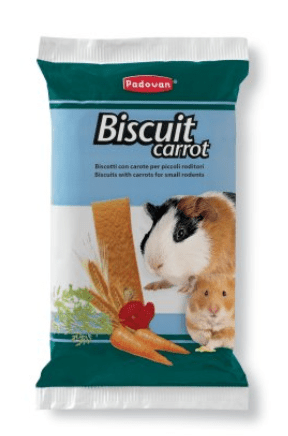 Padovan - BISCUIT CARROT Mangime complementare per conigli nani, cavie, criceti e altri piccoli roditori 30g - Animalmania Store
