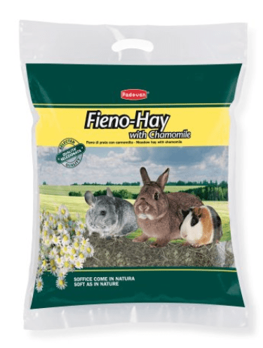Padovan - FIENO-HAY WITH CHAMOMILE Mangime complementare per conigli nani, cavie e cincillà 700g - Animalmania Store