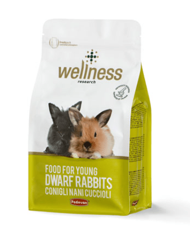 Padovan - WELLNESS CONIGLI NANI CUCCIOLI Mangime completo da accrescimento per conigli nani 1kg - Animalmania Store