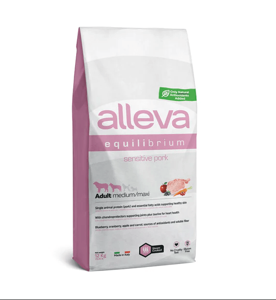Alleva - Alleva Adult Crocchette Per Cani Equilibrium Sensitive All Breeds con Maiale 12kg - Animalmania Store