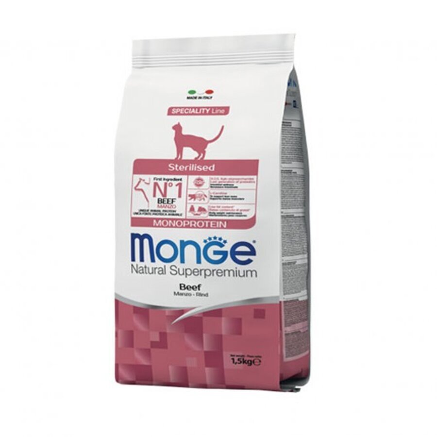 Monge - Monge Cibo Per Gatti Sterilised Monoproteico Manzo Croccantini 1.5Kg - Animalmania Store