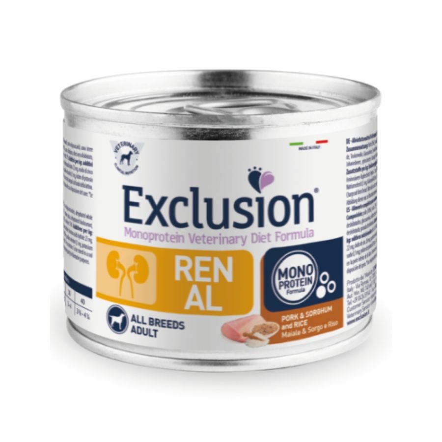 Exclusion - Exclusion Renal Cibo Cani Adulti Maiale E Sorgo 200Gr - Animalmania Store